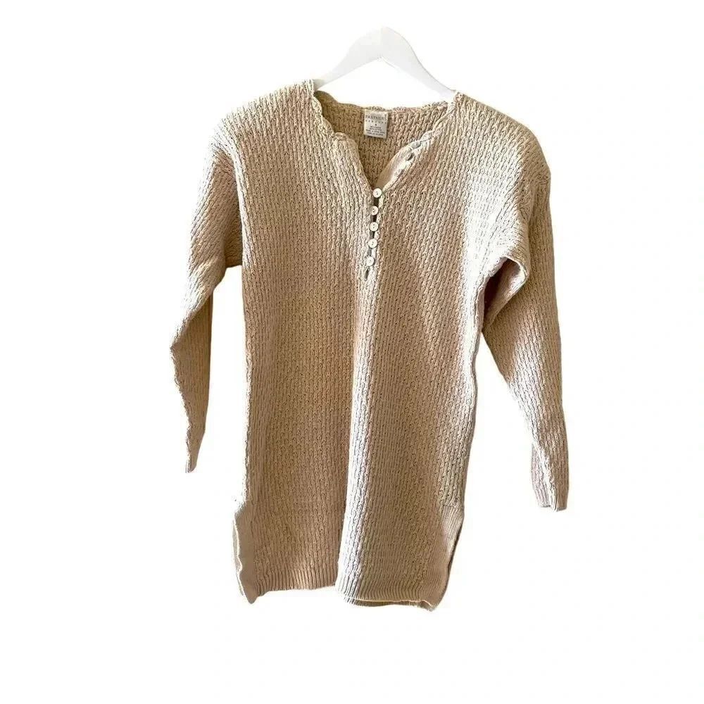 Partners Mervins Ivory Knitted Drop Shoulder Buttons Front Shoulder Pads Y2K S